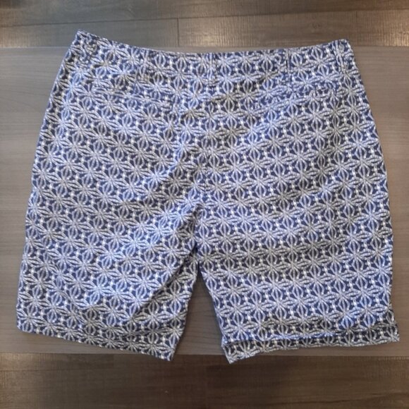 Arizona Jean Company Blue Patterned Men's Flat Front Shorts - Picture 7 of 11